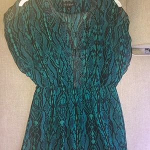 Turquoise snake skin pattern dress